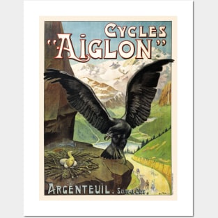 Cycles Aiglon Vintage Advertising Poster France 1900 Posters and Art